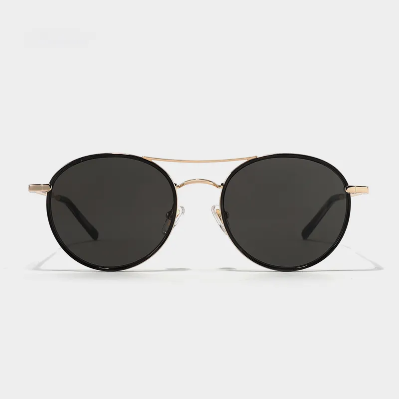 Fakeme Metal Round Sunglasses Unisex Black-2