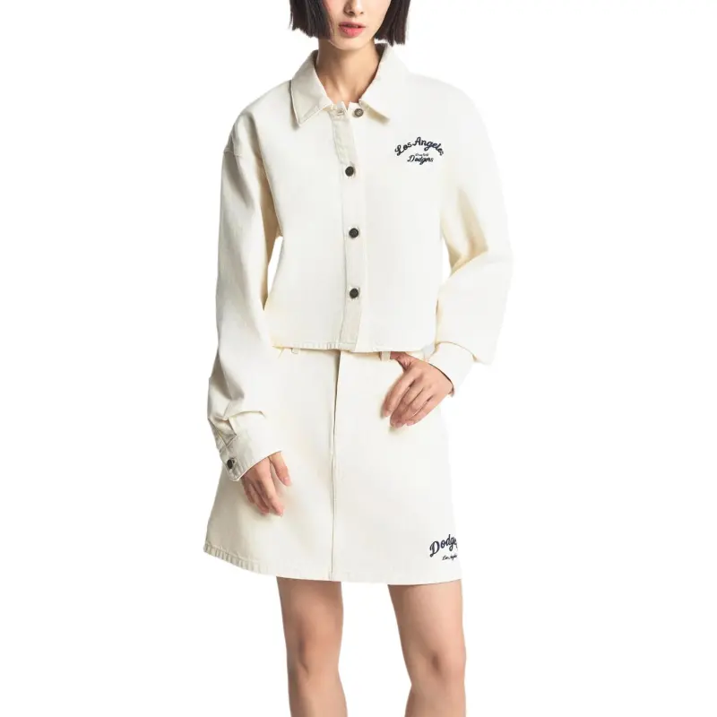 MLB Denim Jackets Women's Cream-3