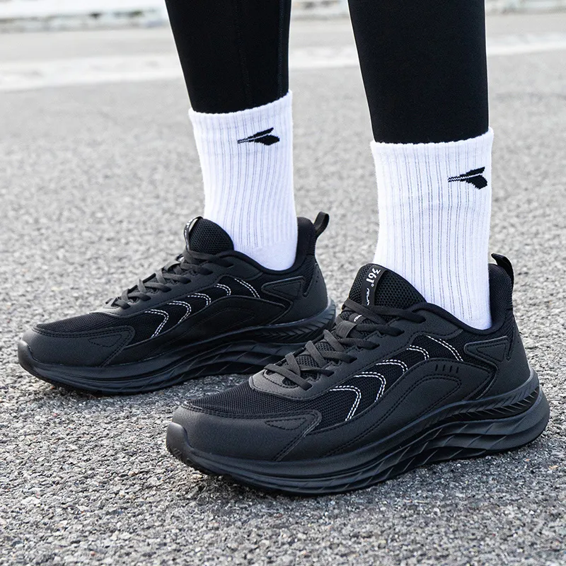 361° Cushioning Wear-Resistant Low-Top Running Shoes Men's Obsidian Black-5