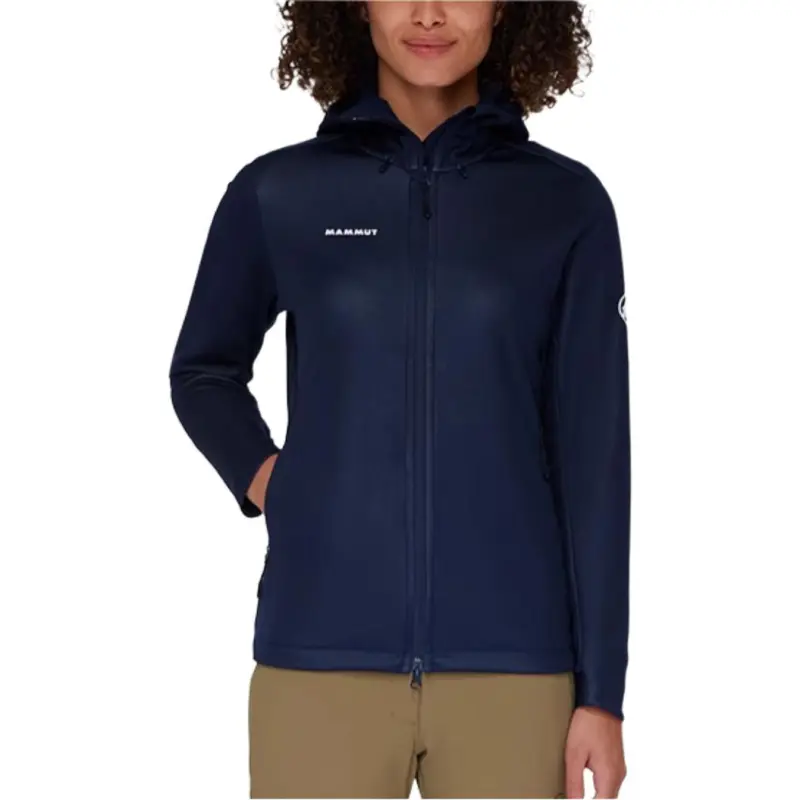 MAMMUT Waterproof And Windproof Windbreaker Jacket Unisex Marine Blue/Marine With Free Necklace-2