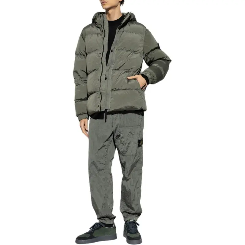 STONE ISLAND Logo Patch Hooded Puffer Jacket-2