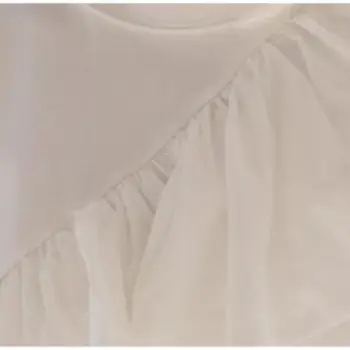 Oudifu Ruffle Sleeve T Shirt Women's White