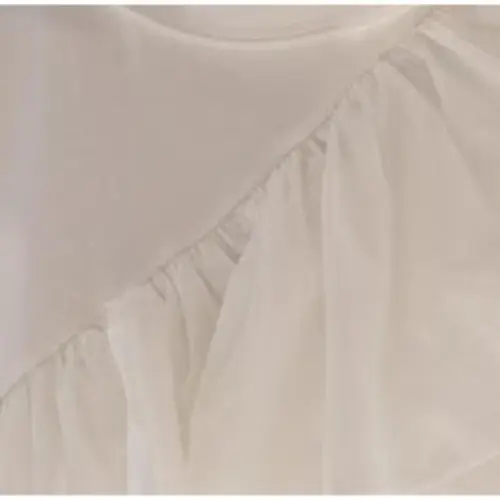 Oudifu Ruffle Sleeve T Shirt Women's White