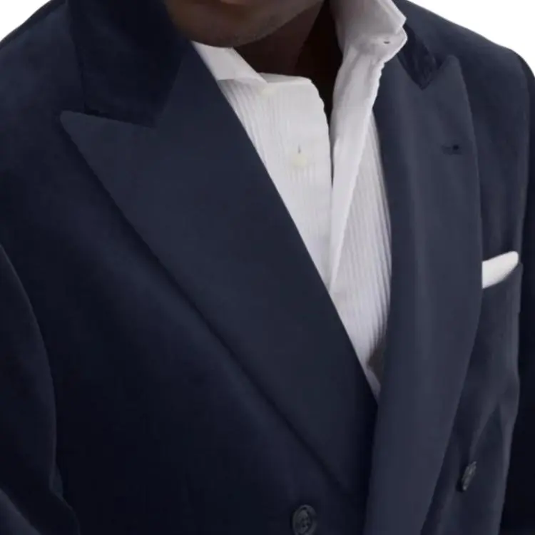 Brunello Cucinelli SS25 Business Suit Coat Men's Midnight Blue-4