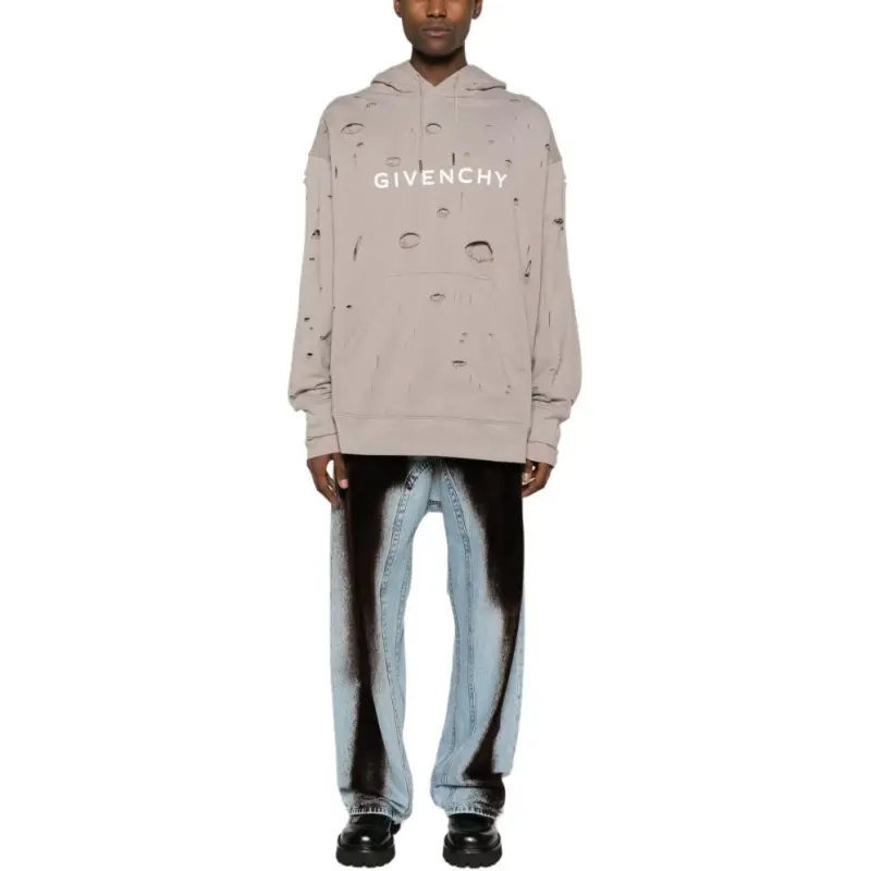 Givenchy Distressed Drawstring Hoodie-3