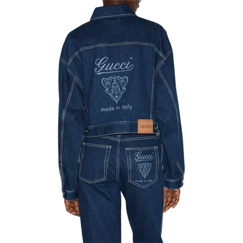GUCCI Denim Jacket Women's Blue-3