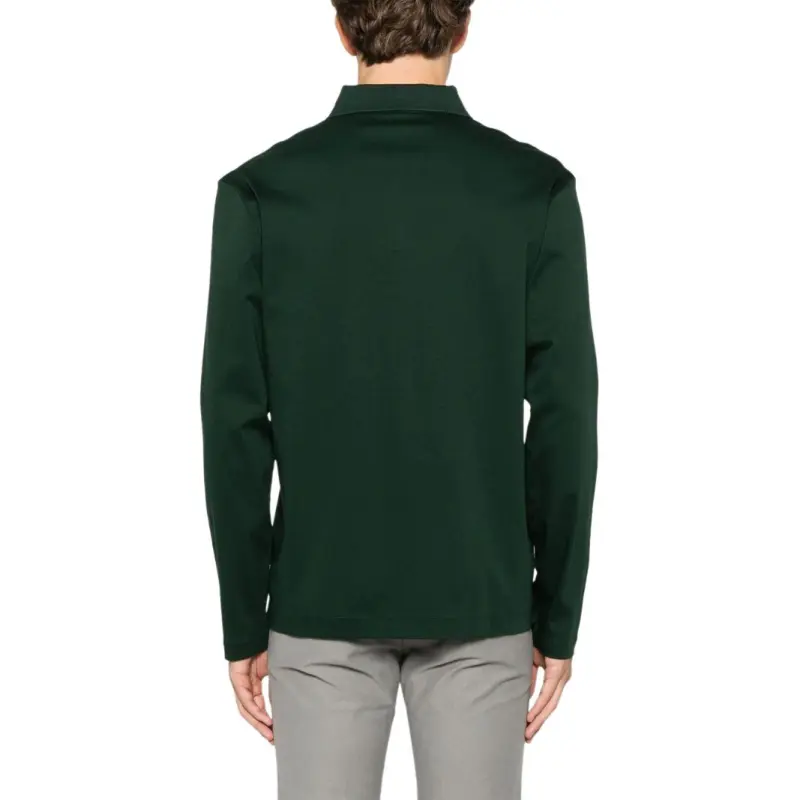 HUGO BOSS Logo Patch Long Sleeved Polo Shirt-4
