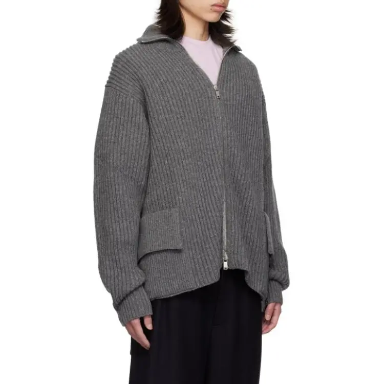 JIL SANDER Zip Up Knitted Cardigan-4