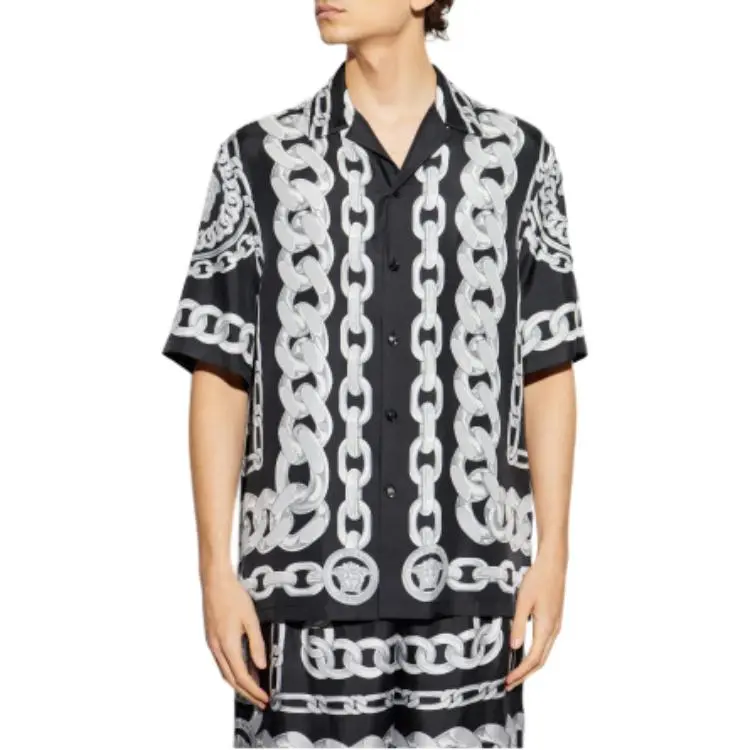 VERSACE Chain Link Printed Short Sleeved Shirt-3