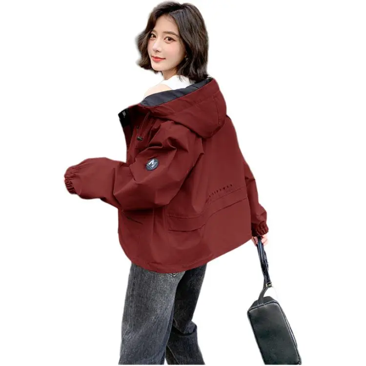 Fele.d Cropped Coats Women's Maroon-2