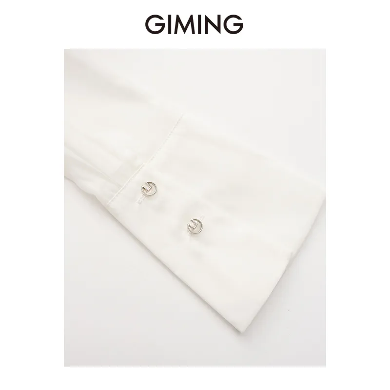 GIMING Shirts Women's White+Gray-4