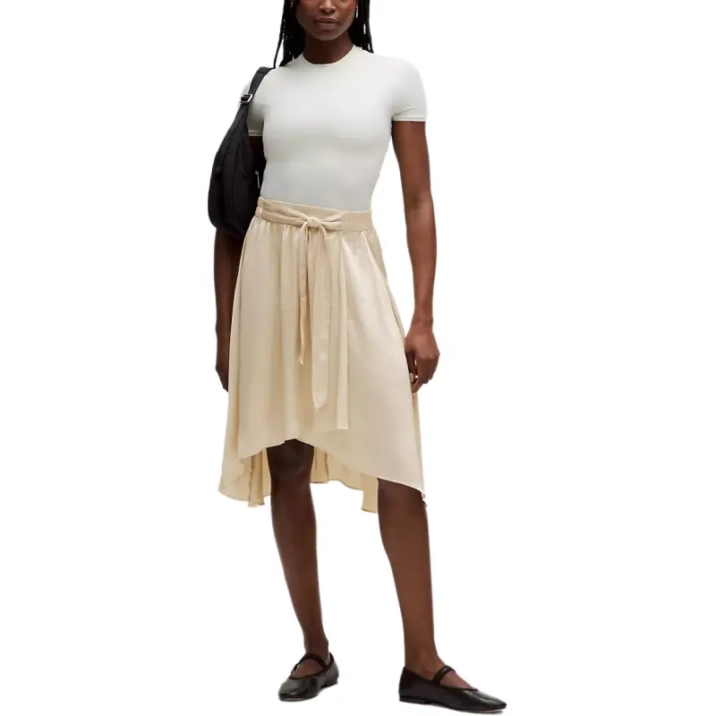 Lululemon Midi Length Satin Casual Long Skirt Women's-11