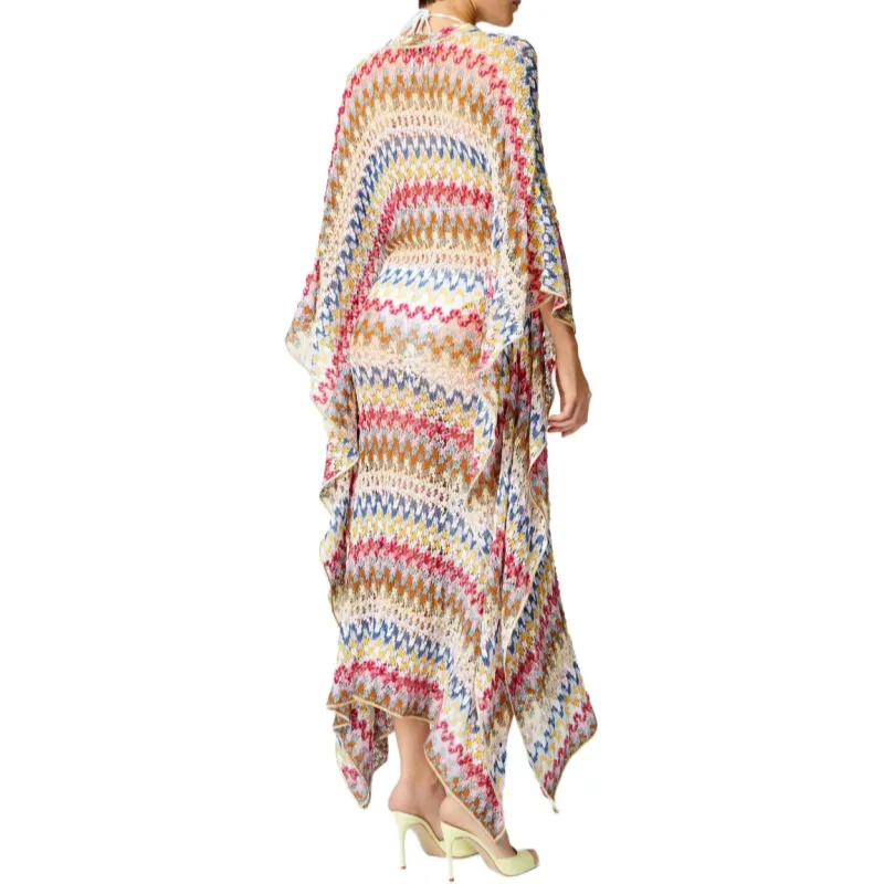 MISSONI V Neck Crochet Beach Cover Up-2