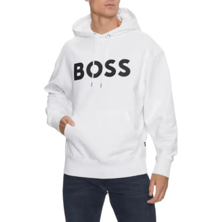 HUGO BOSS Logo Printed Drawstring Hoodie-4