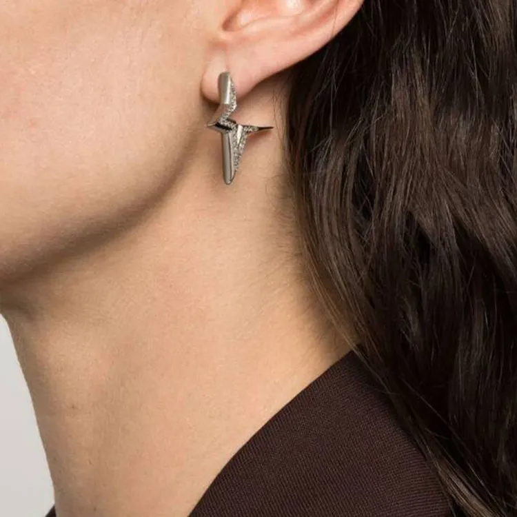 FERRAGAMO Brass Earrings Women's Silver-2