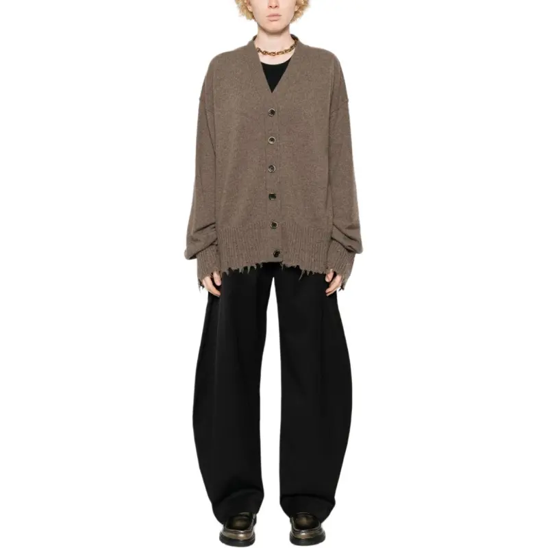 UMA WANG Raw Cut V Neck Cardigan-2