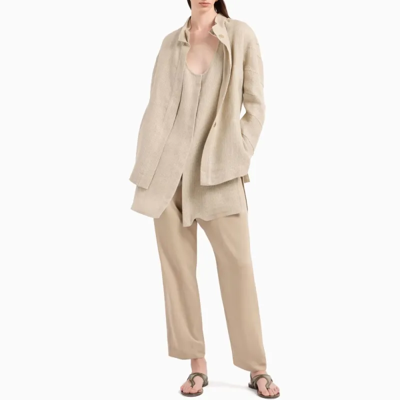 GIORGIO ARMANI Single breasted Jacket In Linen Gauze-3