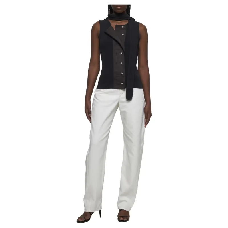 Lemaire Asymmetrical Fitted Top 'Jet Black'-2