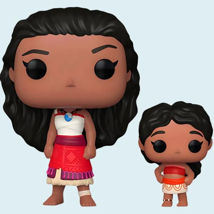 Funko x Disney POP! Ocean Qiu Ruan 2 Moana And Little Sister Ximiya Chibi Figures-3