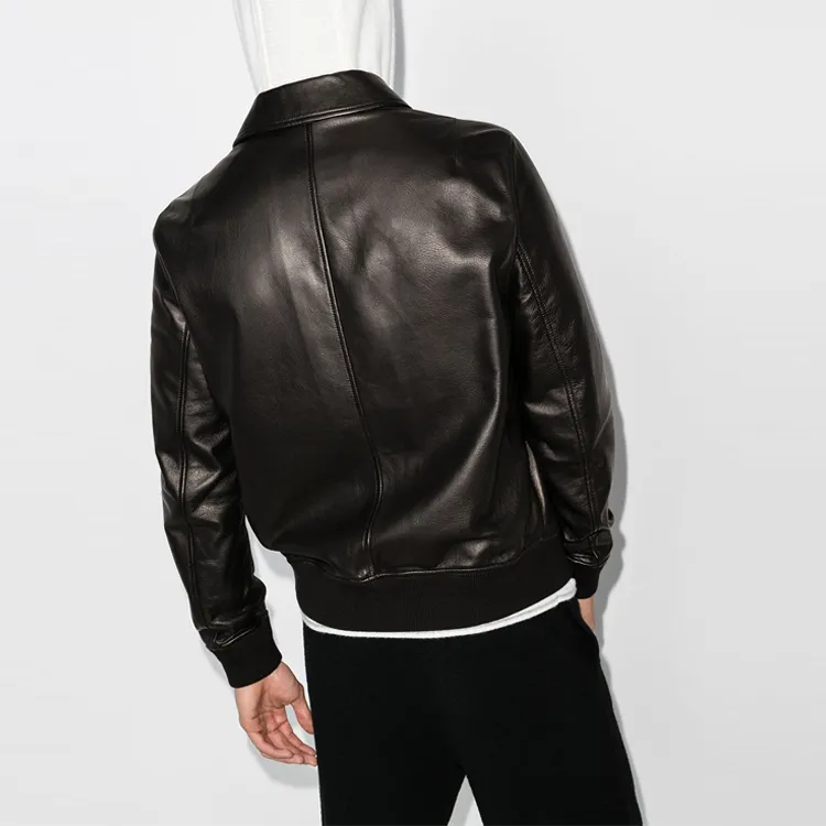 Ferragamo Leather Jackets Men Black-1