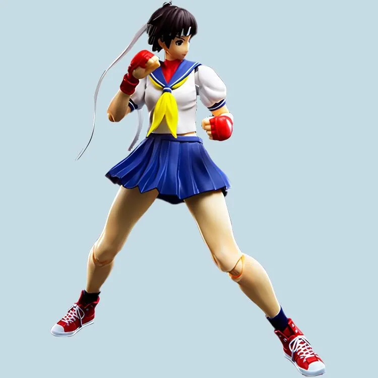 BANDAI Shf Street Fighter Sakura Haruno Little Sakura Scale Figures-1