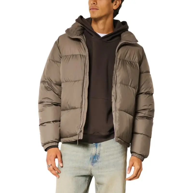 Hollister Puffer Jacket Men's Brown-1