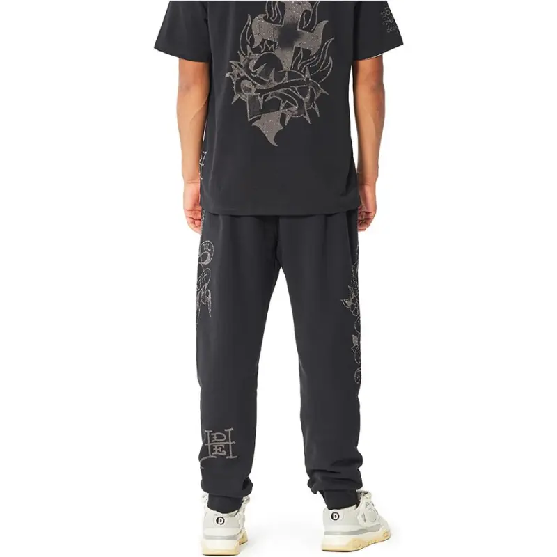 Ed Hardy SS25 Knitted Sports Pants Men's Black-2
