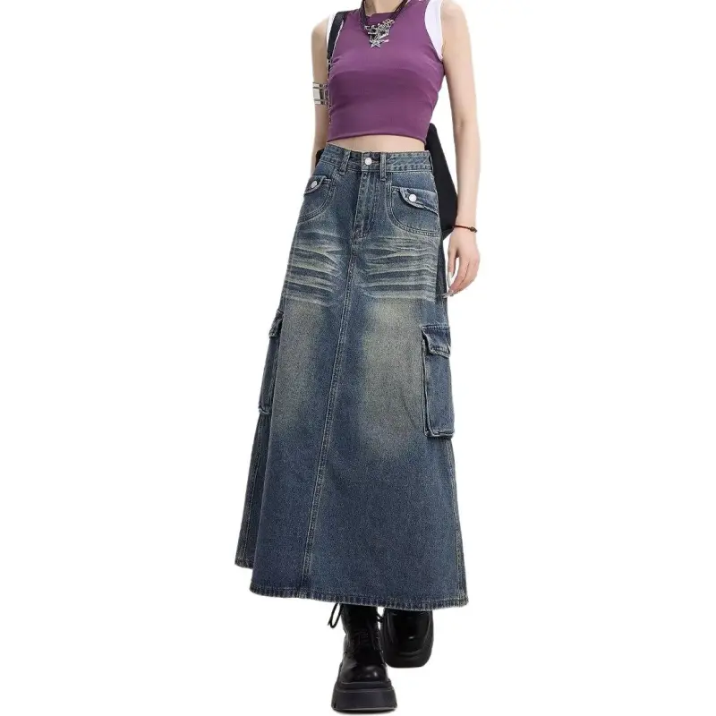 Concubine Zhu Denim Long Skirt Women's-3