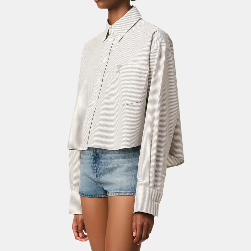 Ami Paris Button down Cropped Shirt-1