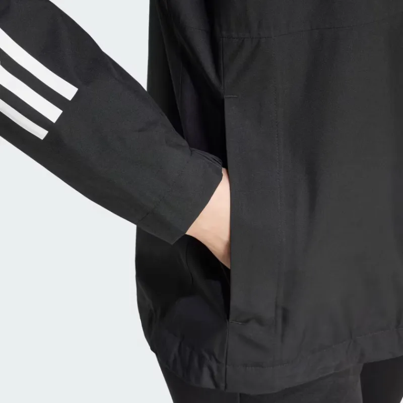 Adidas ESSENTIALS 3 STRIPES RAIN.RDY JACKETS & Coats Women's Black-3