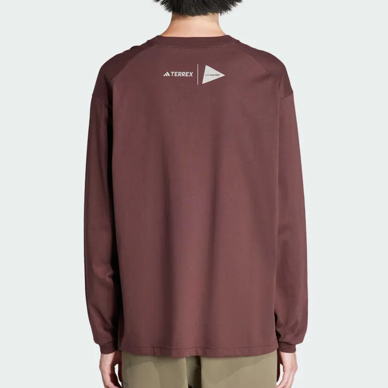 And Wander X Adidas TERREX X And Wander T-Shirts Unisex Dark Gray Brown-3