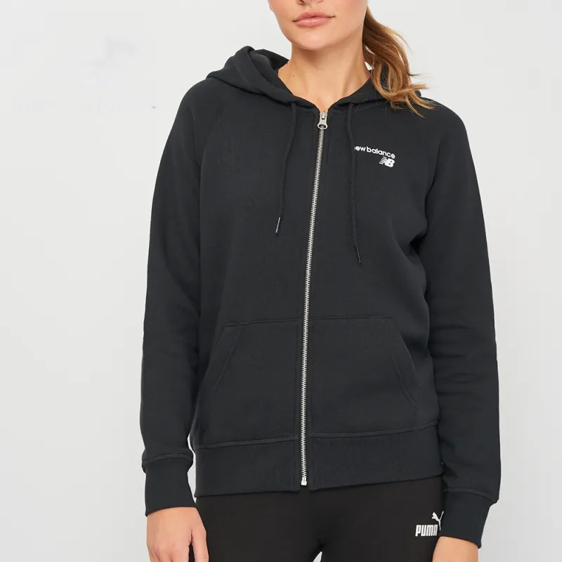 New Balance NB Classic Core Fleece Fashion Full Zip Jackets Coats Women's Black-2