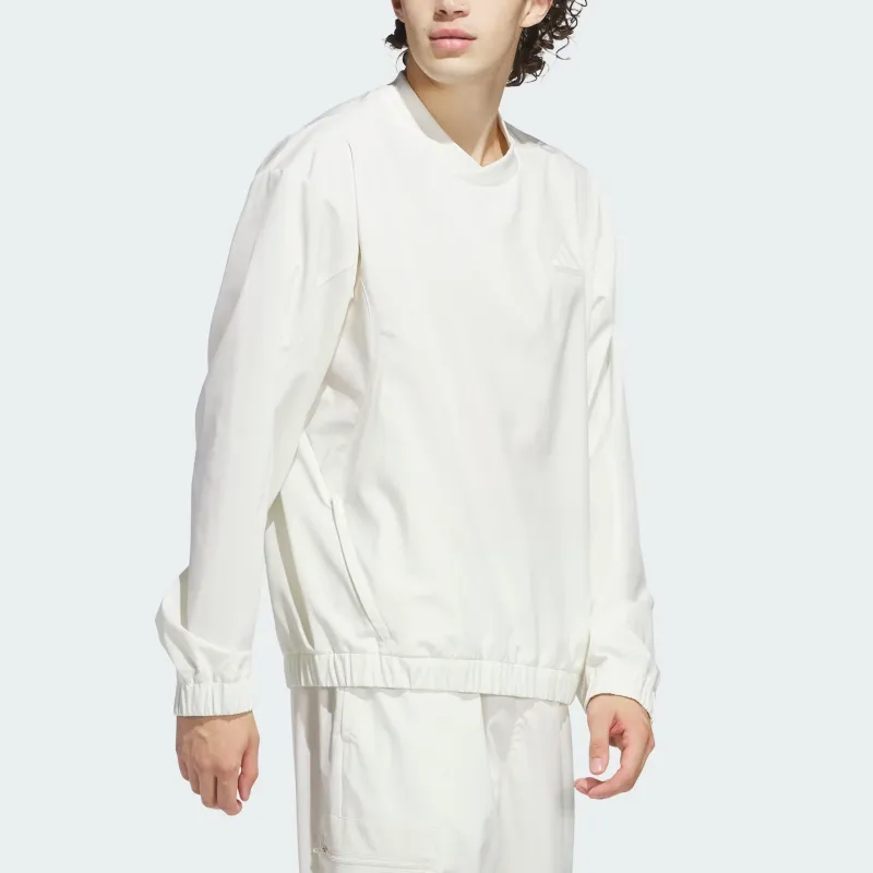 Adidas Free Shipping With AdiClub Woven Pullover Crew Sweatshirt-3