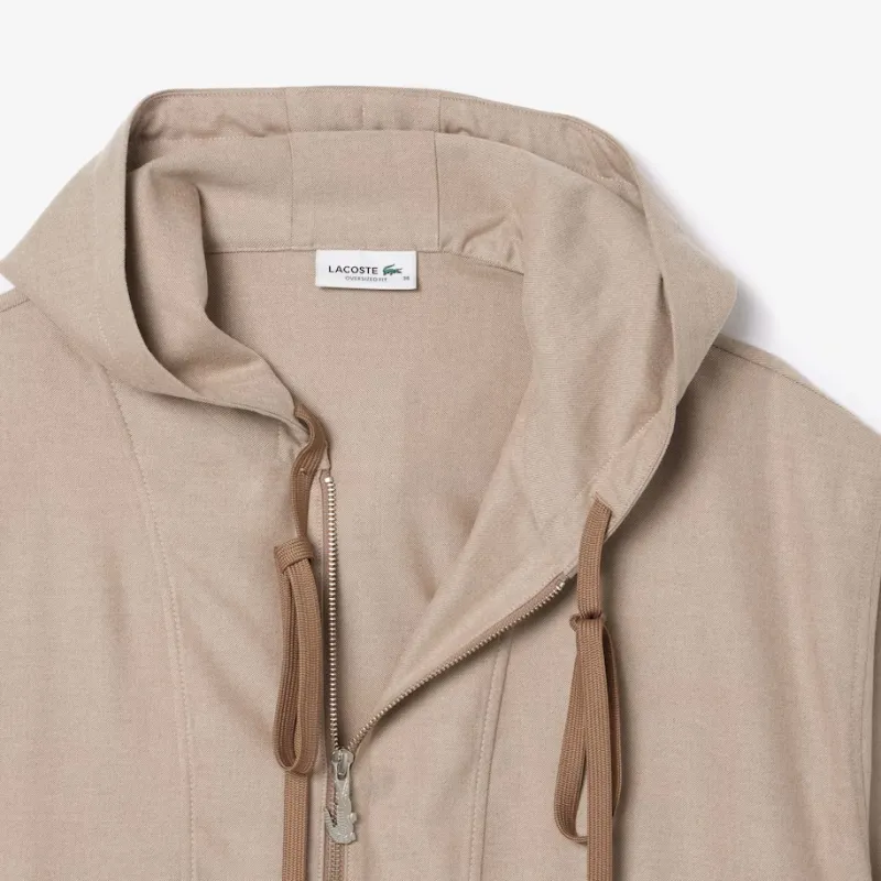 LACOSTE Drawstring Cotton Hoodie-3
