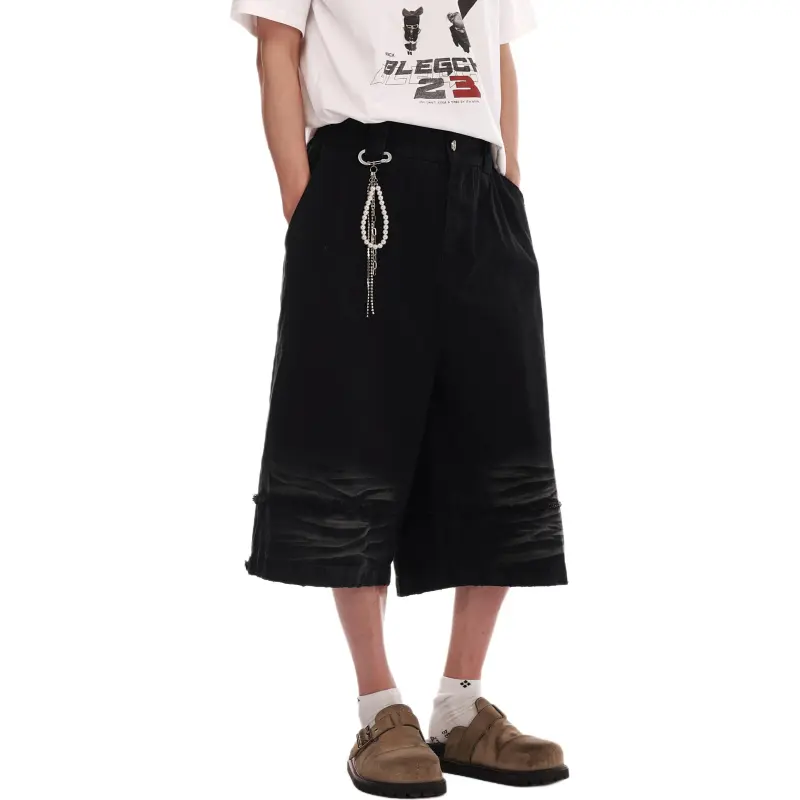 VINMUK Denim Shorts Unisex Black-6