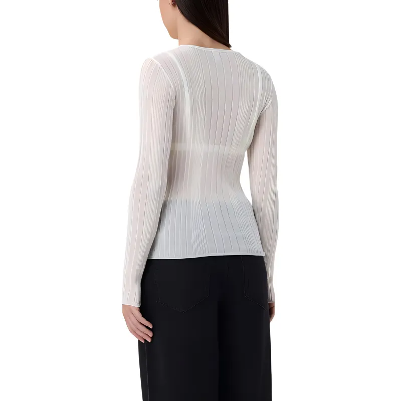 PINKO Semi Sheer Ribbed Jumper-4