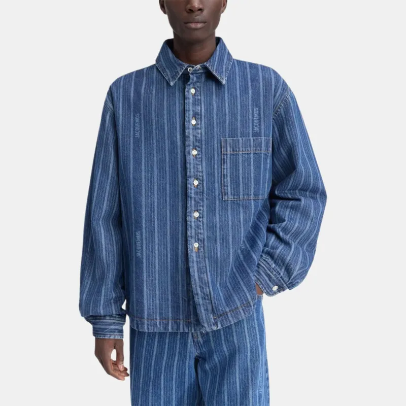 Jacquemus Logo Embroidered Denim Shirt-2