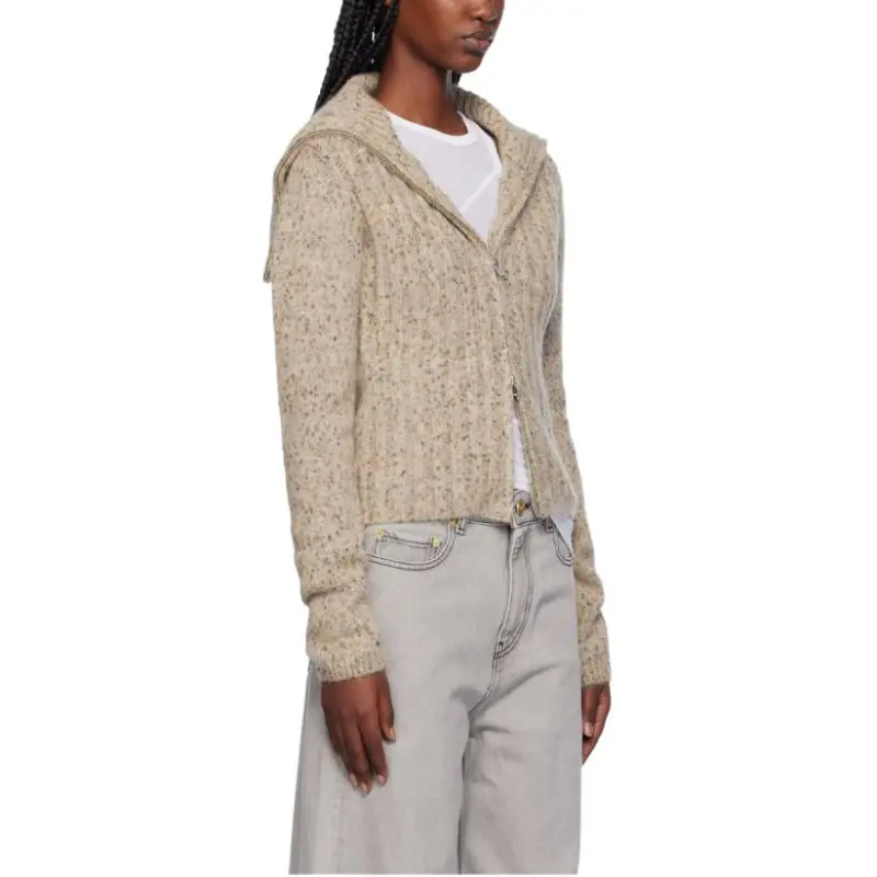 GANNI Highneck Zip Cardigan-3