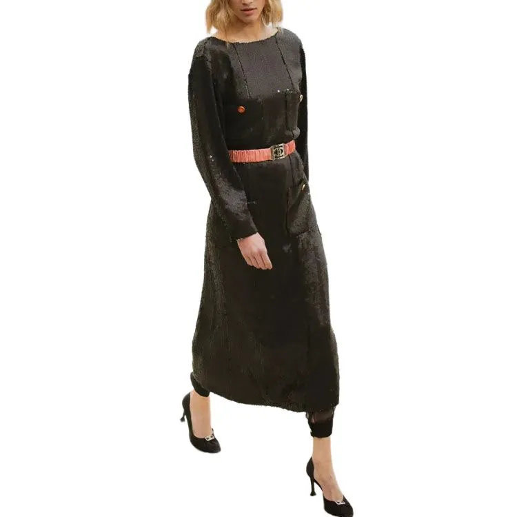 CHANEL Long-Sleeved Dresses Women's Black-1