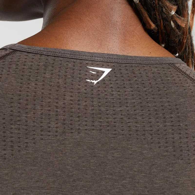 GYMSHARK T Shirt Women's Brown Mud Shale-4