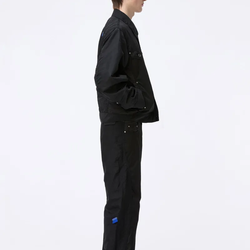 quilted checked wool-blend jacket