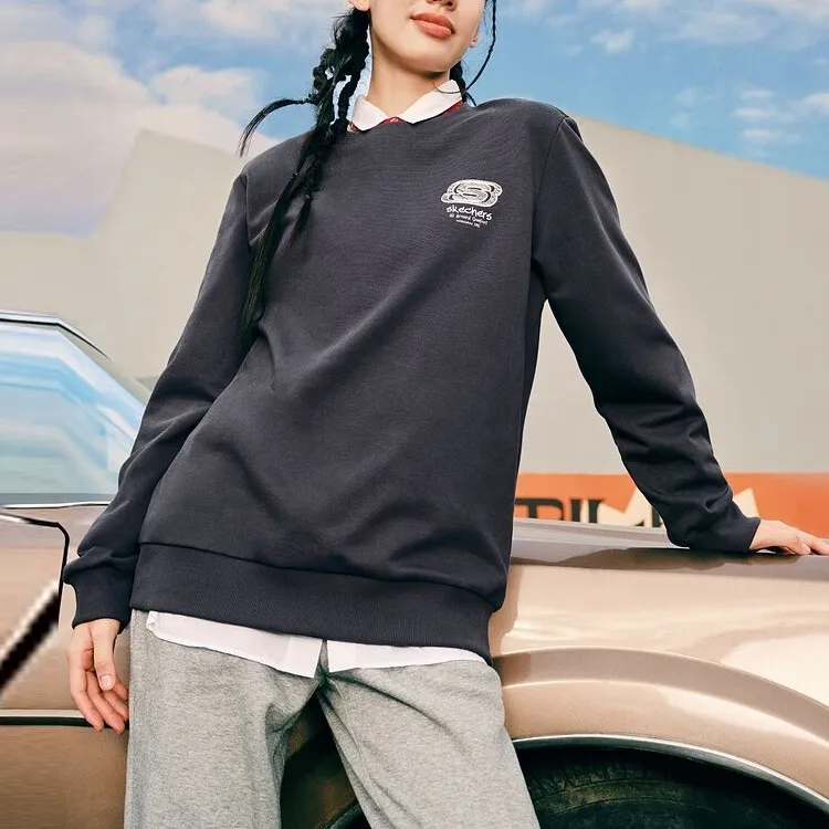 Skechers Colorful Sweatshirts Unisex Odyssey Gray-4