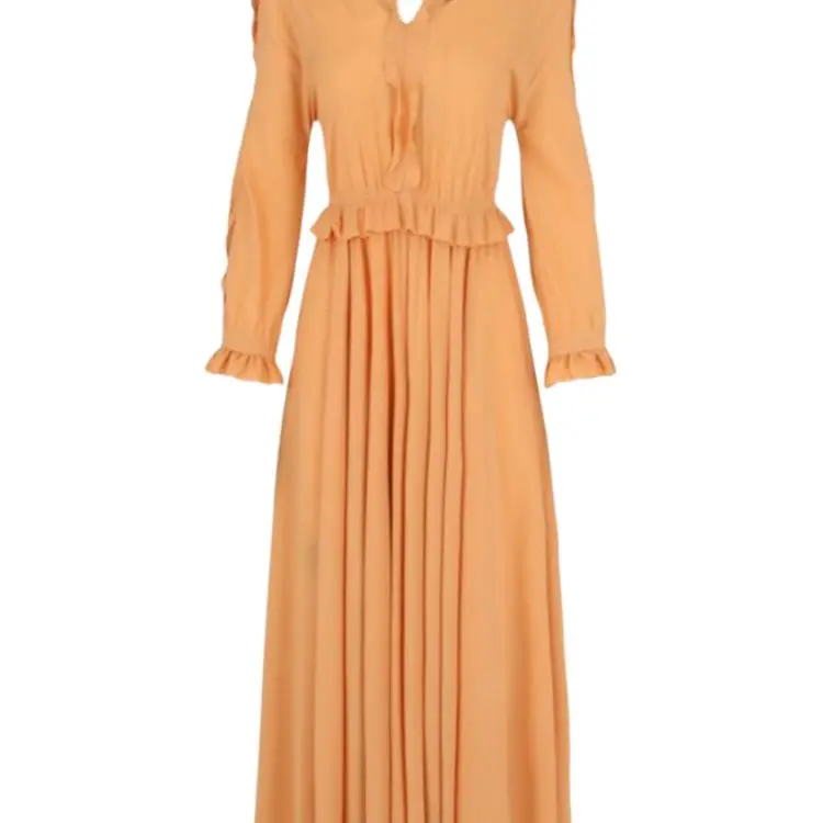 Bottega Veneta Long Sleeved Dresses Women's Orange-4