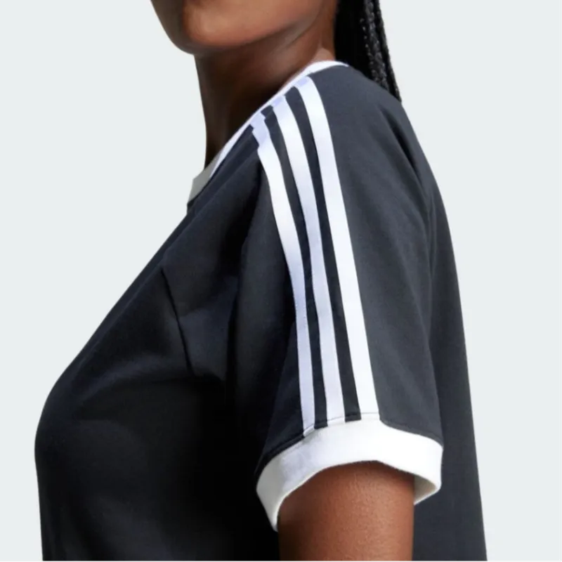 Adidas Originals Shamrock Retro Stripes Short Sleeved Dress Women's Black-4