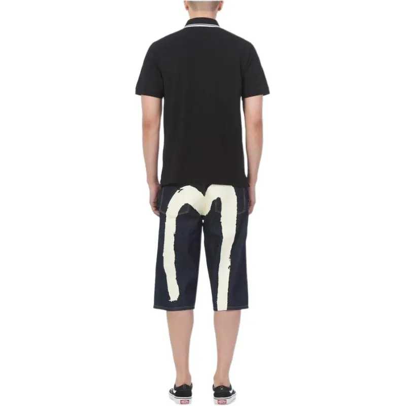 EVISU Fitted Shorts Men's Denim Blue-5