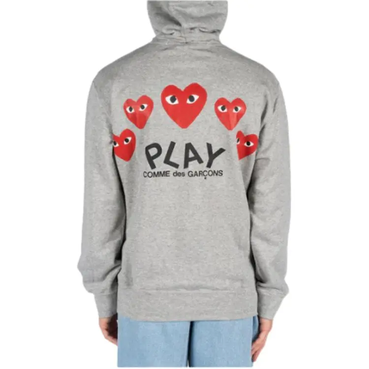 Comme Des Garcons Play Red Multi Heart Zip Up Hoodie-4