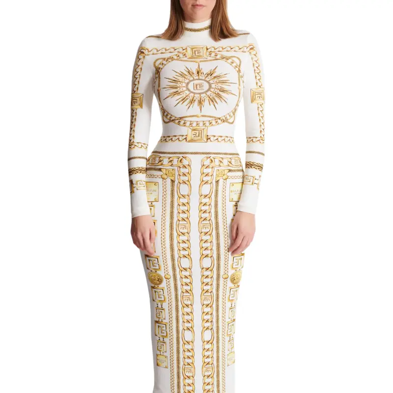 BALMAIN Graphic print Bodycon Dress-4