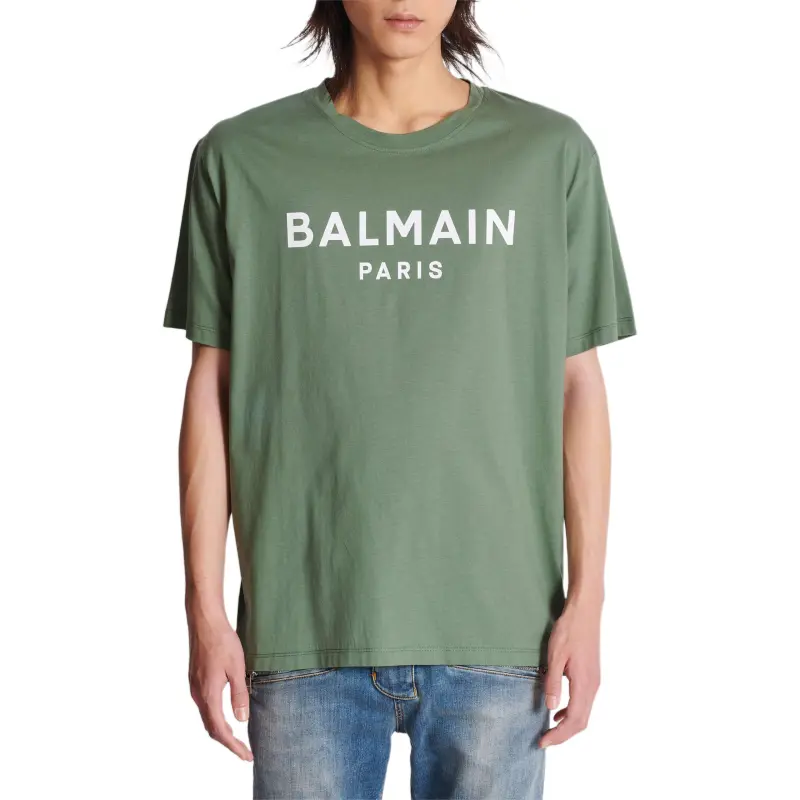 BALMAIN Logo Printed Crewneck T Shirt-3