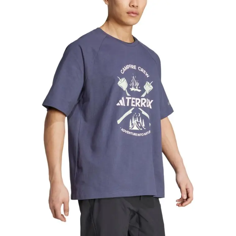 Adidas Terre POLYGIENE GRAPHIC T Shirt Men's Dark Navy Blue-2