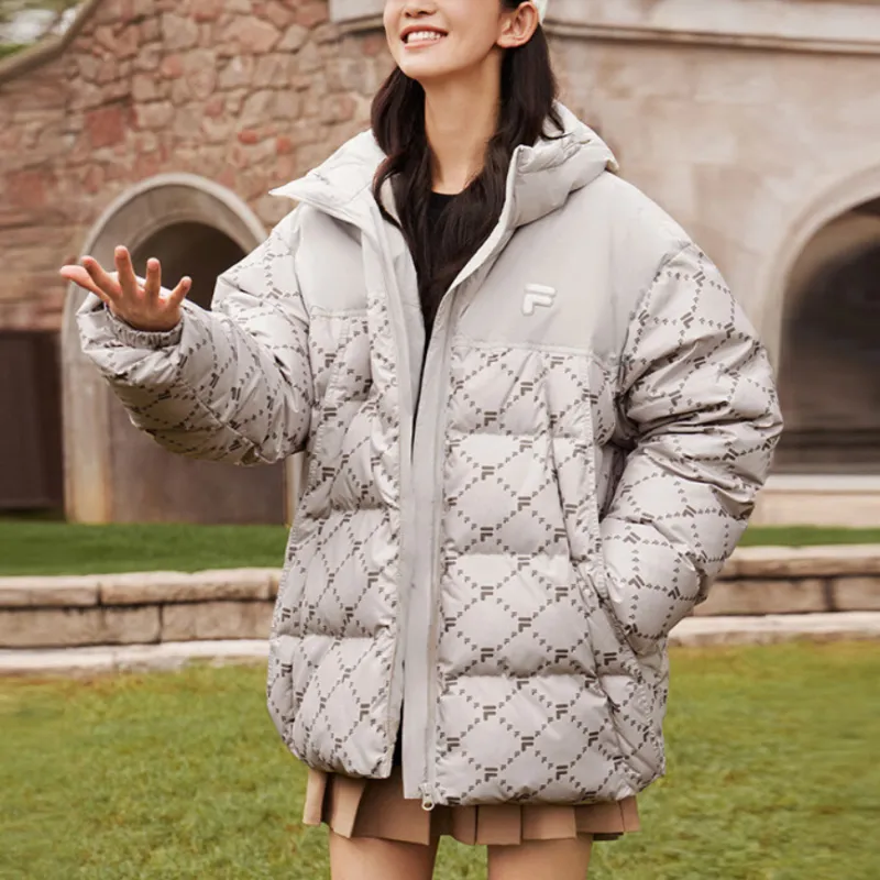FILA FUSION FOB Down Jacket Unisex Skin Gray-2